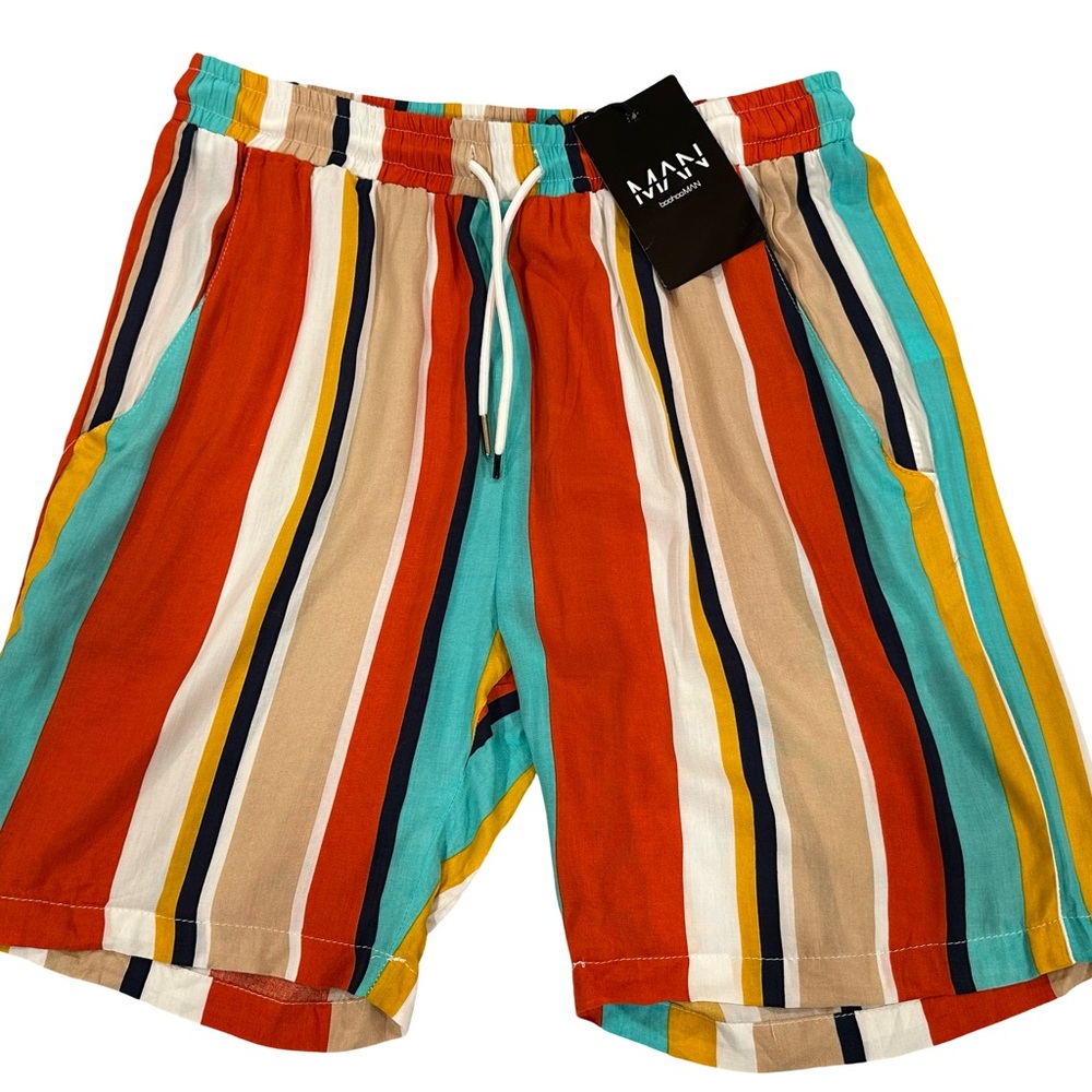 NWT Striped Multicolor Beach Shorts